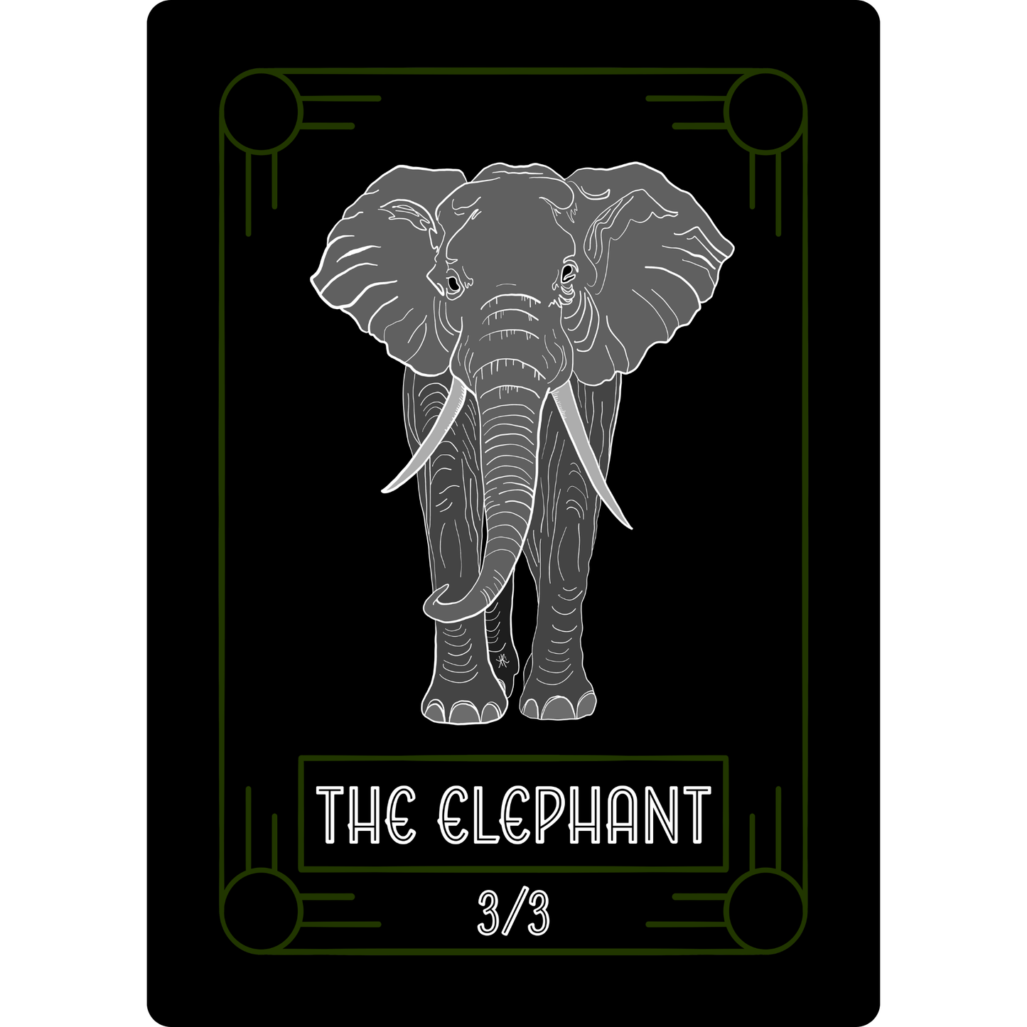 Elephant Token: 3/3 Green Border